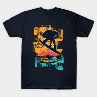 surfing board with sunset for summer T-Shirt